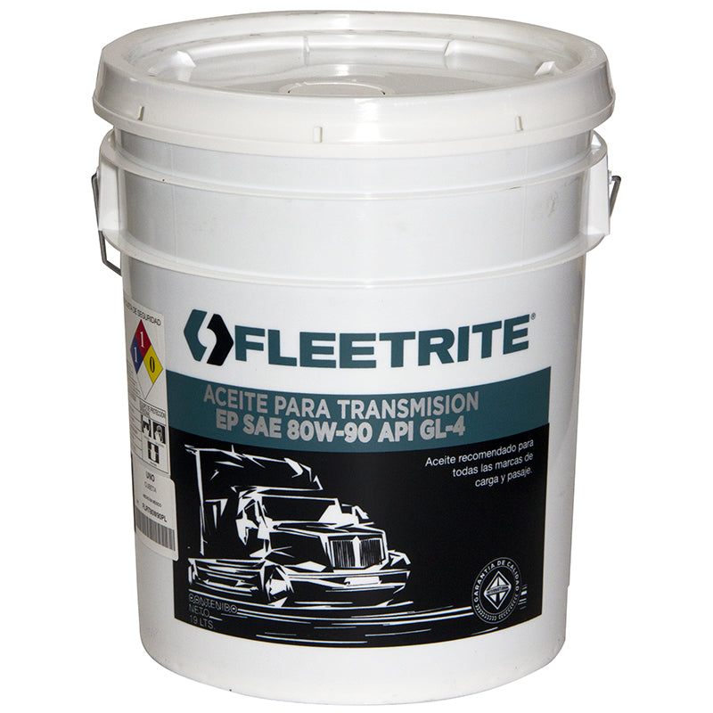 ACEITE O LUBRICANTE PARA TRANSMISION MINERAL 80W90 CUBETA 19 LTS FLEETRITE FLRT80W90PL