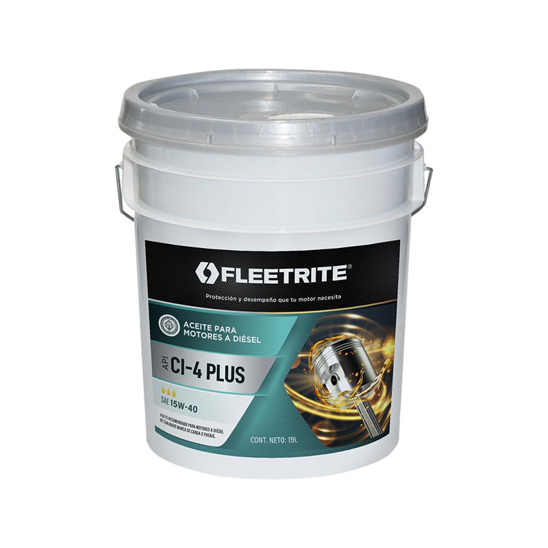 ACEITE O LUBRICANTE DE MOTOR MINERAL 15W40, CUBETA 19 LTS FLEETRITE FLRTASCI4PLUSPL