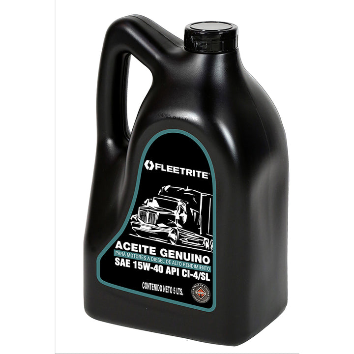 ACEITE O LUBRICANTE DE MOTOR MINERAL 15W40 GARRAFA 5 LTS FLEETRITE ACEITES FLRT3460GA